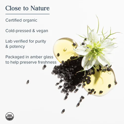Vista 4 de HERITAGE STORE Aceite de Semilla Negra, Suplemento Orgánico Prensado en Frío Nigella Sativa con Timoquinona, Omega 3 6 9, Antioxidante, Inmunidad