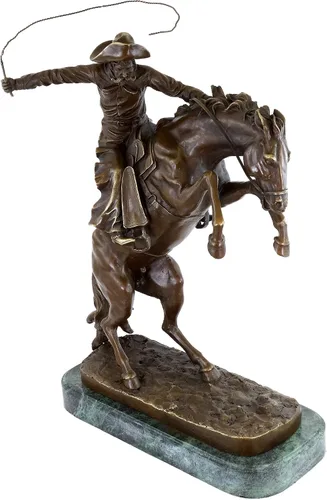 Vista 3 de Kunst & Ambiente - The Bronco Buster - Escultura de Bronce - Frederic Remington - Bronce de la Casa Blanca - Estatuas de Caballos a la Venta