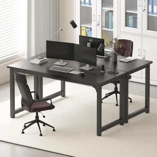 Vista 3 de NSdirect - Escritorio extra grande de 63 pulgadas XL para computadora, tiene una amplia mesa de trabajo para escritura, juegos y trabajo en casa