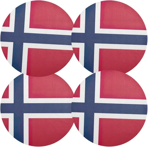 Vista 7 de Aruba Flag Round Table Placemats 15 Inch, Seasonal Table Mats Modern Place Mats for Dining, Kitchen, Parties, Camping
