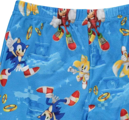 Vista 5 de Sonic The Hedgehog Conjunto de pijama para niño, 2 piezas, abrigo de franela para niños, pijamas a juego con botones, pijamas familiares de Navidad