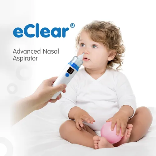 Vista 2 de Elepho eClear Aspirador nasal avanzado para bebés. Fácil de usar con tecnología de protección contra desbordamiento. Múltiples ajustes de succión