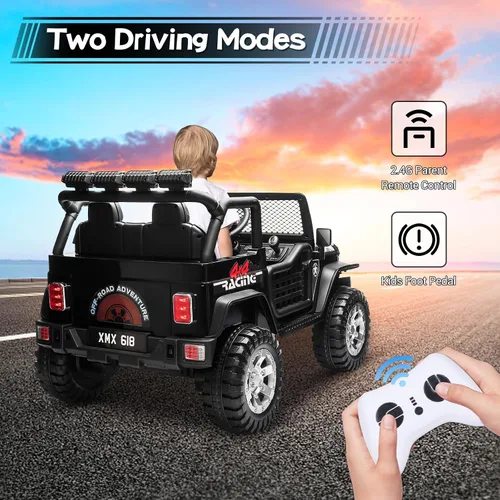 Vista 3 de SEHOMY - Camioneta eléctrica de 2 plazas para niños con control remoto, auto eléctrico de 12 V para niños de 3 años - Suspensión de resorte, luces