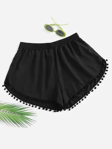 Vista 2 de SheIn Pantalones cortos de traje de baño para mujer, con cintura elástica, parte inferior de bikini