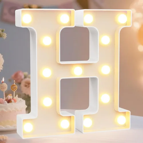 Vista 79 de Pooqla Letras con luces LED de marquesina, letras decorativas iluminadas en blanco cálido y blanco frío, letras del alfabeto iluminadas para niños