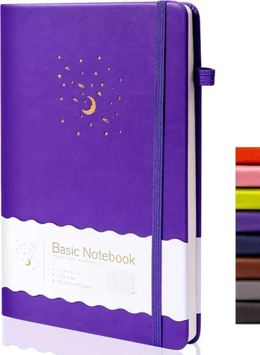 Vista 14 de CAGIE Cuaderno rayado para trabajo, cuaderno de tapa dura para escribir, mujeres y hombres, diario para tomar notas con lazo para bolígrafo