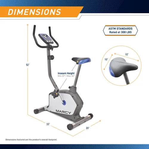 Vista 2 de Marcy Bicicleta de Ejercicio Estacionaria para Interiores con 8 Niveles de Resistencia Magnética