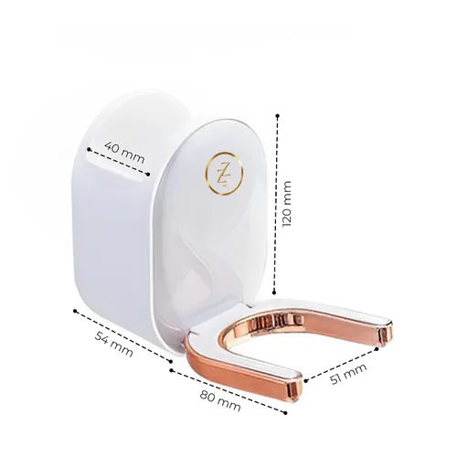 Vista 9 de Soporte para secador de pelo con organizador y gancho para enchufe, soporte organizador de montaje en pared con almacenamiento y gestión de cables