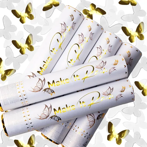 Vista 11 de Cañones de confeti para fiestas PrimePure - Botones de confeti dorados con estrellas - Paquete de 2 - Cañón de fiesta de Año Nuevo - Pistola