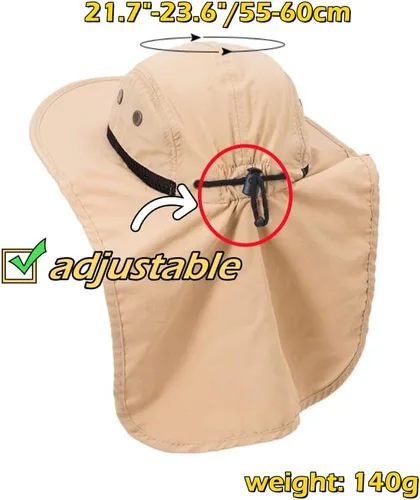 Vista 3 de LLmoway Sombrero de sol con solapa de malla para hombre, UPF50+, ala ancha, transpirable, gorra de pesca al aire libre
