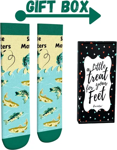 Vista 2 de Cavertin Calcetines de pesca con música para hombre, con caja de regalo