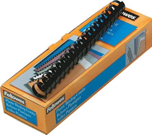 Vista 3 de Fellowes Fijaciones de peine de plástico, 1 pulgada, capacidad para 200 hojas, color negro, 10 por paquete (52383)