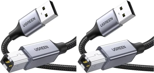 Vista 10 de UGREEN Cable de impresora, 6 pies USB A a B, cable USB B trenzado de nailon Carcasa de aluminio, compatible con Epson, Canon, HP, Brother, Dell