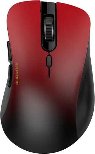 Vista 11 de RAPIQUE Ratón inalámbrico Bluetooth, Bluetooth dual y receptor USB 2.4G, clics silenciosos, mouse ergonómico de 6 botones para mano derecha, DPI