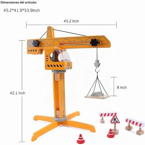 Vista 7 de Grúa de madera para niños de Hape