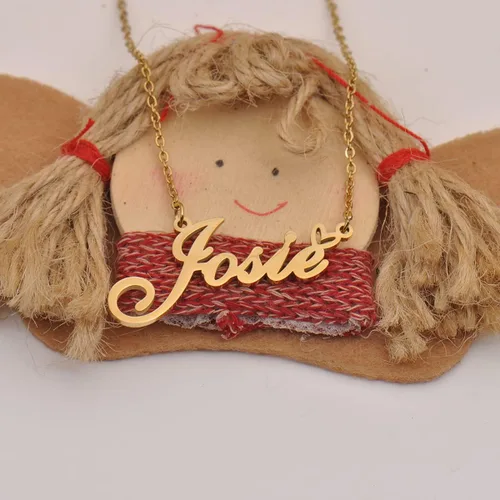 Vista 4 de Aoloshow Collar con nombre de oro, dije de corazón, joyería personalizada para mujeres, adolescentes y niñas, regalo de graduación, Metal, Acero