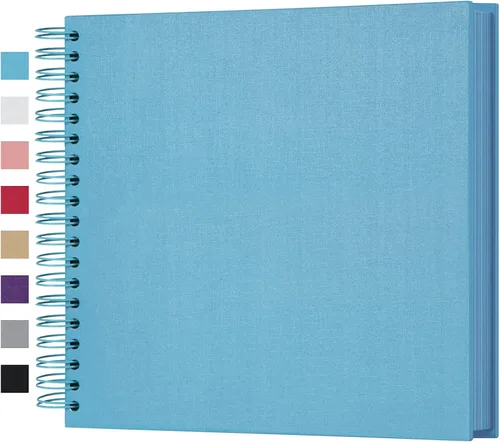 Vista 25 de potricher Álbum de Recortes DIY de 7 x 7 Pulgadas, 40 Páginas, Tapa Dura, Papel Kraft, Álbumes de Fotos para Recortes, Libro de Recuerdos para Bodas