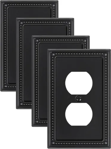 Vista 159 de Paquete de 2 cubiertas de placa de interruptor de luz de doble palanca, cubiertas decorativas de placa de doble interruptor Pearls, placa de pared