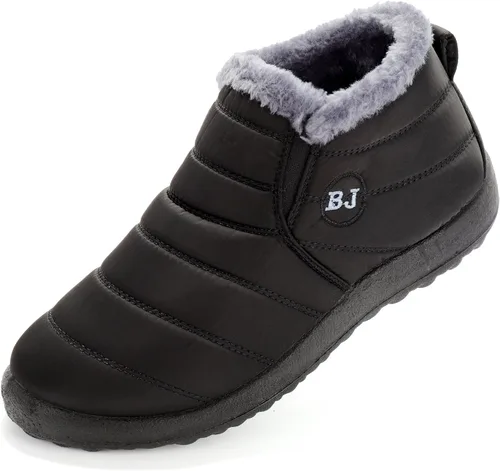 Vista 9 de VYKF Botas de nieve para mujer Botines de invierno cálidos con forro de piel antideslizantes Botas de tobillo para exteriores Botas cómodas