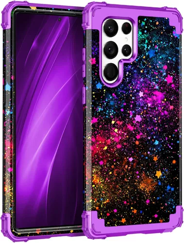 Vista 48 de Casetego Funda para Galaxy A16 5G, que brilla en la oscuridad, tres capas, resistente, a prueba de golpes, protección completa, policarbonato duro