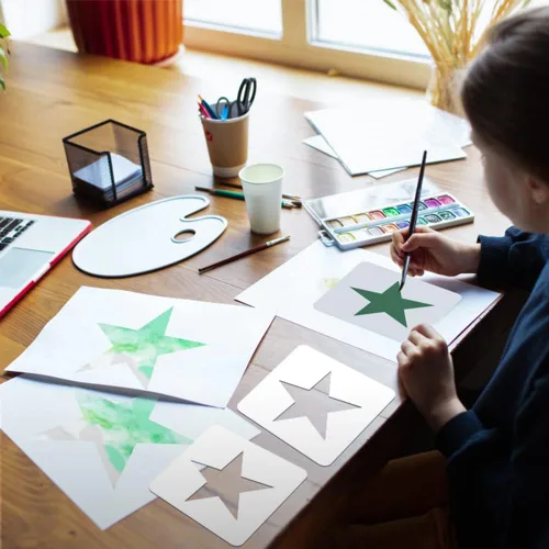 Vista 7 de Plantilla de estrellas, 16 plantillas de estrellas de diferentes tamaños, plantilla de estrellas, plantilla grande para pintura en aerosol