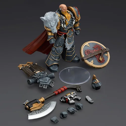 Vista 8 de JOYTOY Figuras de acción 1/18 Lobos Espaciales Legión Pretor con hacha de poder y escudo de combate 4.8 pulgadas, colección 30K, modelo de regalos