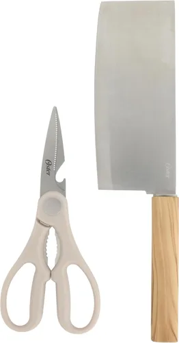 Vista 12 de Oster Ginley - Juego de 3 piezas de cubiertos de acero inoxidable de alto carbono con mango forjado triple remachado de ABS