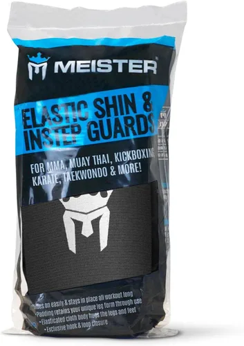 Vista 4 de Meister Espinilleras y empeine de tela elástica MMA (par) Comfort-fit protection with flexible impact padding for MMA, Muay Thai and kickboxing.