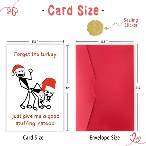 Vista 2 de Tarjeta de Navidad traviesa para hombres y él, regalo de Navidad para adultos, idea de regalo de Navidad grosera para esposo novio, tarjeta