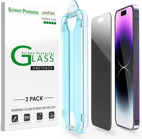 Vista 9 de amFilm Protector de pantalla OneTouch Privacy para iPhone Air 17 de 6.5'' + Protector de lente de cámara Instalación con alineación automática