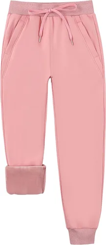 Vista 31 de MOUEEY Pantalones deportivos súper cálidos con forro de sherpa para mujer, pantalones deportivos de forro polar con bolsillos con cremallera