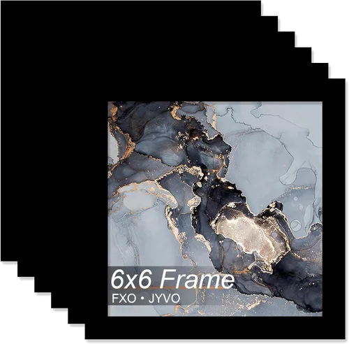 Vista 26 de Fxojyvo Marco de 4 x 4 pulgadas, marco negro para póster cuadrado de 4 x 4, peso ligero y altamente transparente, marco de 4 x 4 para pared, 1