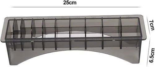 Vista 2 de Tyenaza Soporte para guardia de cortapelos, caja de almacenamiento de peine guía, 10 rejillas eléctricas para cortar el cabello, organizador