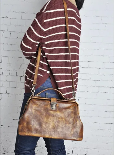 Vista 5 de ZLYC - Bolso cruzado de piel auténtica vintage para mujer