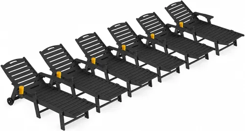Vista 19 de Silla de salón al aire libre, silla de salón de patio de HDPE con Negro