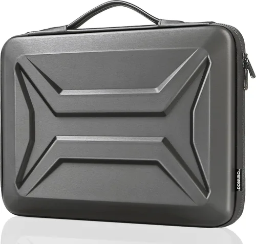 Vista 10 de DOMISO Funda rígida para laptop de 13 pulgadas, impermeable, a prueba de golpes, funda protectora para laptop con mango retráctil para MacBook Air