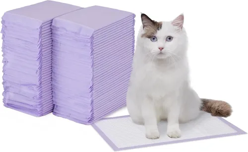 Vista 7 de Amazon Basics Almohadillas de Entrenamiento para Gatos, 20 unidades, ajuste universal para caja de arena, control de olores con aroma fresco, morado