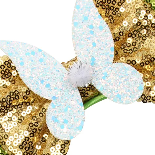 Vista 5 de YanJie - Diadema con diseño de orejas de mouse color rosa fiesta con brillantina rosa fuerte disfraz para niñas y mujeres M
