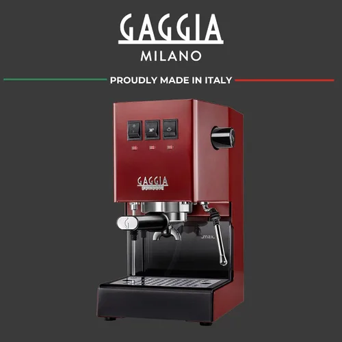 Vista 7 de Gaggia RI9380/47 Classic Pro - Máquina de café expreso, 1.3 litros, color rojo cereza
