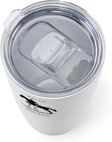 Vista 3 de CafePress Eyes Up Heels Down Horse - Vaso de café de acero inoxidable con aislamiento, de 20 onzas