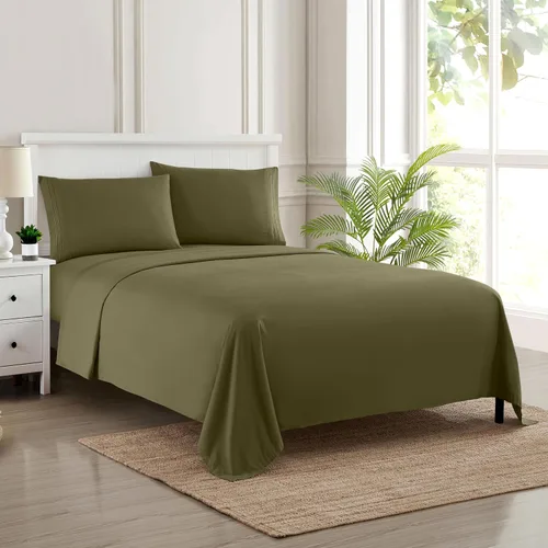 Vista 74 de Juego de sábanas extrasuaves de tamaño individual, ropa de cama transpirable y lujosa con correas elásticas integradas para las esquinas, colección