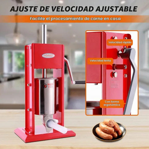 Vista 4 de Hakka - Máquina de salchichas vertical de acero inoxidable (7 libras/3 litros (CV-3))