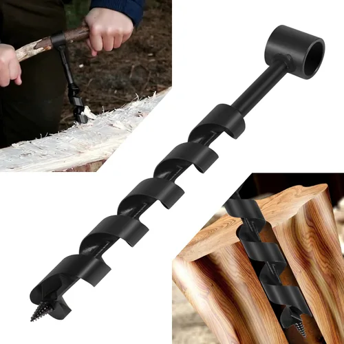 Vista 8 de Broca de taladro de madera Scotch Eye de 1 x 12 pulgadas, llave manual de taladro manual de 1 pulgada, multiherramienta para colonos, mochila