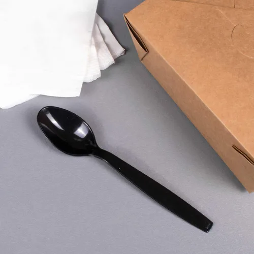 Vista 6 de Karat [1,000 unidades] Cucharas de plástico resistentes envueltas individualmente – Cucharas desechables resistentes para salas de descanso