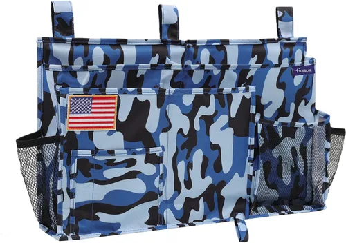Vista 56 de Surblue Organizador de cama colgante para mesita de noche, bolsa de almacenamiento con bolsillo para literas y camas de hospital, habitaciones