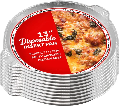 Vista 5 de 12" Pizza Oven Insert Pan (5-Pack) - Disposable Aluminum Liner for Countertop Pizza Makers, Fits Betty Crocker Pizza Maker, Piezano & More
