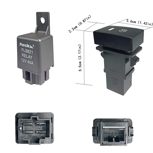 Vista 3 de H11 880 881 H9 H8 Lámpara de luz antiniebla Arnés de cableado Conector de cable con relé de 40 A e interruptor de encendido/apagado Kits apto