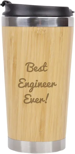 Vista 24 de Best Architect Ever - Vaso de café de bambú de acero inoxidable aislado con tapa, regalos para arquitectos, regalo de arquitecto, regalo