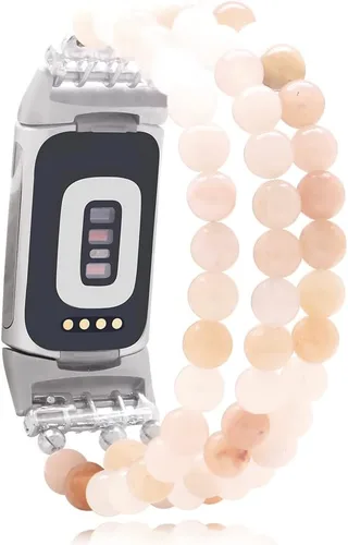 Vista 13 de C&L Accessories Compatible con Fitbit Charge 6/5 Pulsera de Reemplazo con Cuentas de Piedras Preciosas Naturales Hecha a Mano Ajustable para Mujeres