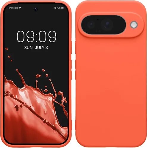 Vista 90 de kwmobile Funda compatible con Google Pixel 9 - Funda protectora delgada de TPU para teléfono - Acabado mate suave - Piedra antigua